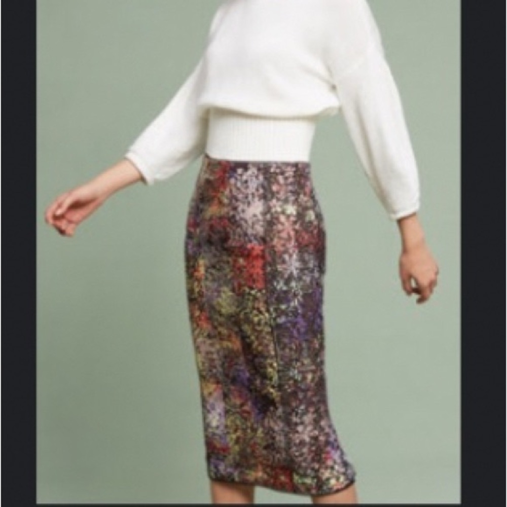 Byron Lars Vibrant Sequin Kamille Pencil Skirt - Picture 3 of 12